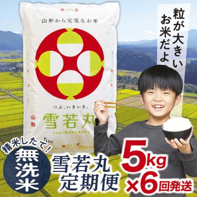 ふるさと納税 最上町 【発送月固定定期便】買い忘れなしで美味しい雪若丸5kg(無洗米)が届く全6回