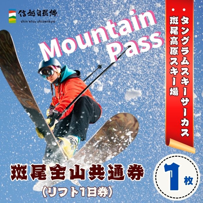 【ふるさと納税】斑尾全山共通券 マウンテンパス 1日 リフト券 引換券 1枚 斑尾高原スキー場 / タングラムスキーサーカス【 長野 斑尾高原 斑尾 まだらお スキー スキー場 雪遊び キッズパーク ボード スノーボー 飯山市 信濃町 】（T-19）