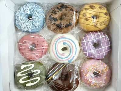 9回 定期便 メディア話題沸騰！レギュラードーナツ9個BOX 計 81個 | SIUNAUS SWEETS シウナススイーツ スイーツ お菓子 ドーナツ カラフル かわいい バター不使用 保存料不使用