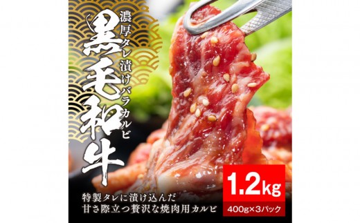 
            黒毛和牛濃厚タレ漬けバラカルビ1.2kg（400g×3パック）
          