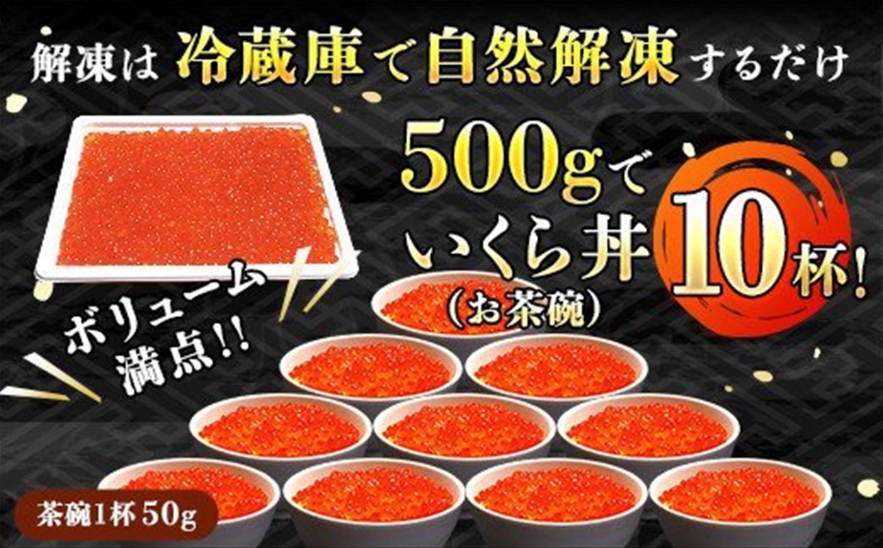 いくら醤油漬け 500g ×10箱　| 国産 北海道産 いくら いくら醤油漬 イクラ ikura 天然 鮭 サーモン  鮭卵 鮭いくら 北海道 昆布のまち 釧路町 笹谷商店 直営 釧之助本店 人気の 