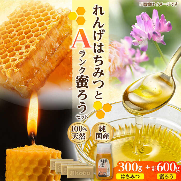 【ふるさと納税】恵那蜂蜜・蜜蝋セット (蓮華蜂蜜300g×1本、Aランク蜜蝋600g:150g4枚) 国産 はちみつ 蜂蜜 ハチミツ 岐阜県産 恵那市産 健康 美容 産地直送 お取り寄せ恵那市 / はち工房こうけつ[AUDF031]