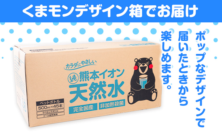 熊本イオン純天然水 ラベルレス 500ml×45本 お試し 《9月中旬-10月末頃出荷予定(土日祝除く)》 水 飲料水  国産 天然水---gkt_gfrst45_bc9_24_5500_ni---