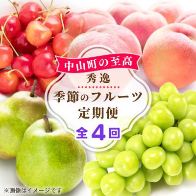 ふるさと納税 中山町 【発送月固定定期便】中山町の至高!秀逸季節のフルーツ定期便全4回
