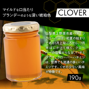 山梨県上野原市産ハチミツ クローバー（190g 3本 計570g）上野原市産 はちみつ ハチミツ 蜂蜜 天然 570g 3本 クローバー ラベルレス マイルド 贈答 プレゼント ギフト 贈り物 送料無