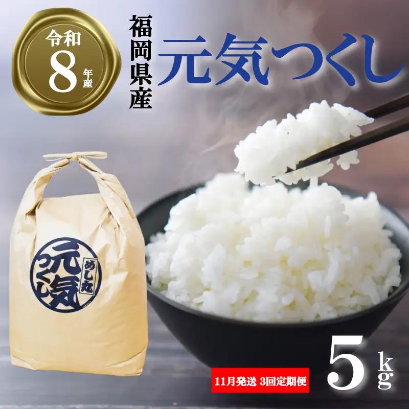 【 令和8年産先行予約！2026年11月発送】米 元気つくし 5kg 3回定期便 |米 FRF
