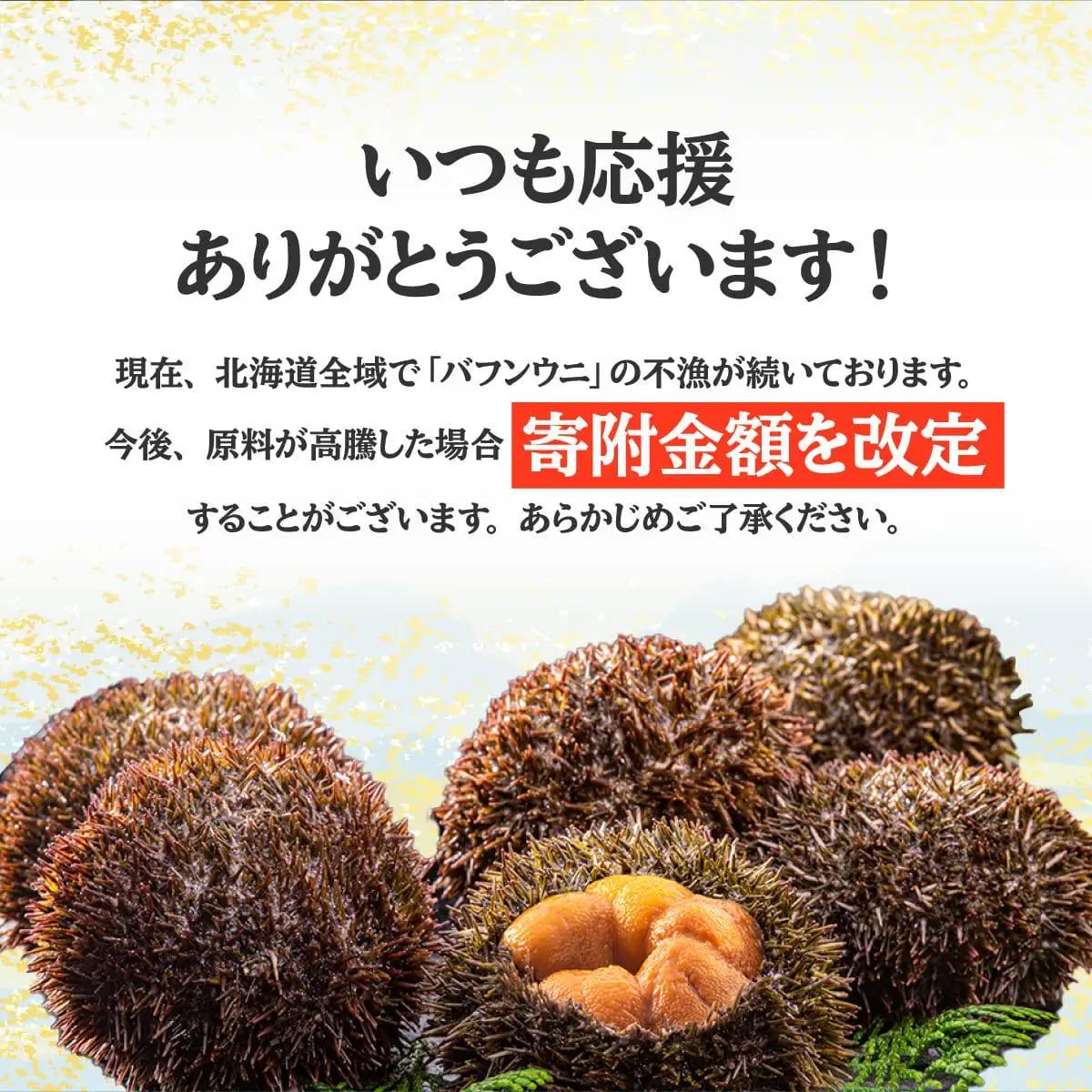 訳あり 北海道 噴火湾産 塩水 バフンウニ 100g 1パック 《アフター保証付き》うに ウニ 雲丹 海鮮 海の幸 魚介類 ウニ丼 お寿司 濃厚 無添加 産地直送 お取り寄せ 山村水産 送料無料