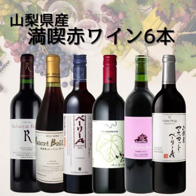 ふるさと納税 山梨県 山梨県産満喫赤ワイン6本セット(1)002