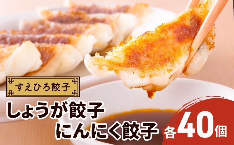 
                  すえひろ餃子 （しょうが餃子・にんにく餃子） 各40個 （各20個入×2パック 計4パック） 計80個 タレ・唐辛子付き 餃子 浜松餃子 ギョーザ 冷凍餃子 具沢山 国産 ビールのお供 つまみ 静岡 浜松市 [№5360-1649]
                
