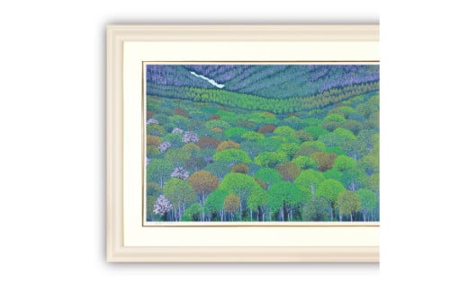 「自然の輝き」白額【 版画 額付 小川手漉和紙 小暮真望 東松山 埼玉県 】