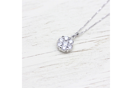 ネックレス PT900 プラチナ ダイヤモンド 0.3ct フラワー モチーフ 小ぶり ペンダント【f024-pt】 [株式会社オーダーメイドジュエリーメイ 山梨県 韮崎市 20742953] アクセ