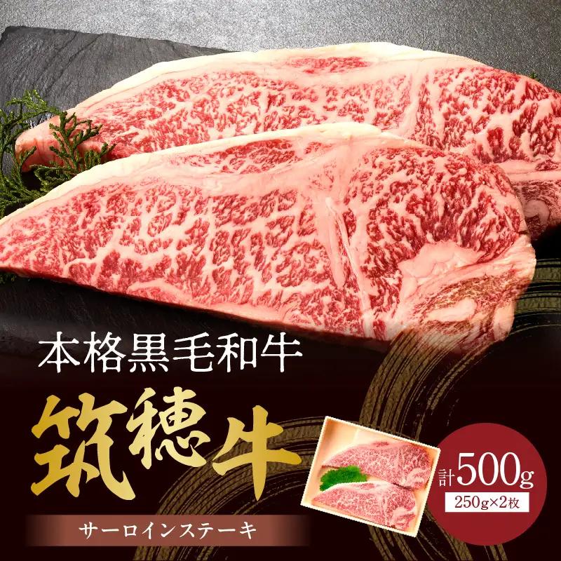 森本牧場産 本格黒毛和牛 筑穂牛 サーロインステーキ 250g×2枚【E-099】
