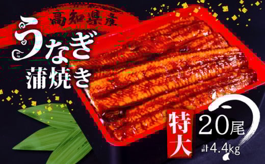 高知県産 うなぎ 蒲焼 220g×20尾 セット 養殖 鰻 うなぎ 蒲焼き かば焼き かばやき 惣菜 冷凍 真空パック 簡単調理 ME0102