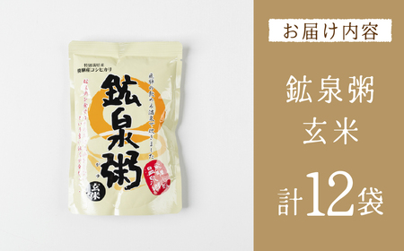 鉱泉粥12食セット 鉱泉粥玄米×12袋（1袋260g入）お粥【91-6】