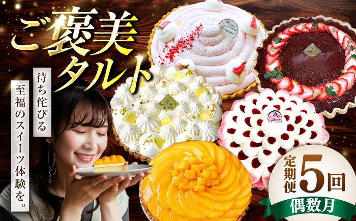 【偶数月 5回定期便】季節の タルト 定期便 / ティラミス お菓子 ケーキ チョコレート マンゴー レモン タルト フルーツ 旬 スイーツ 南島原市 / アトリエジジ[SAA034]