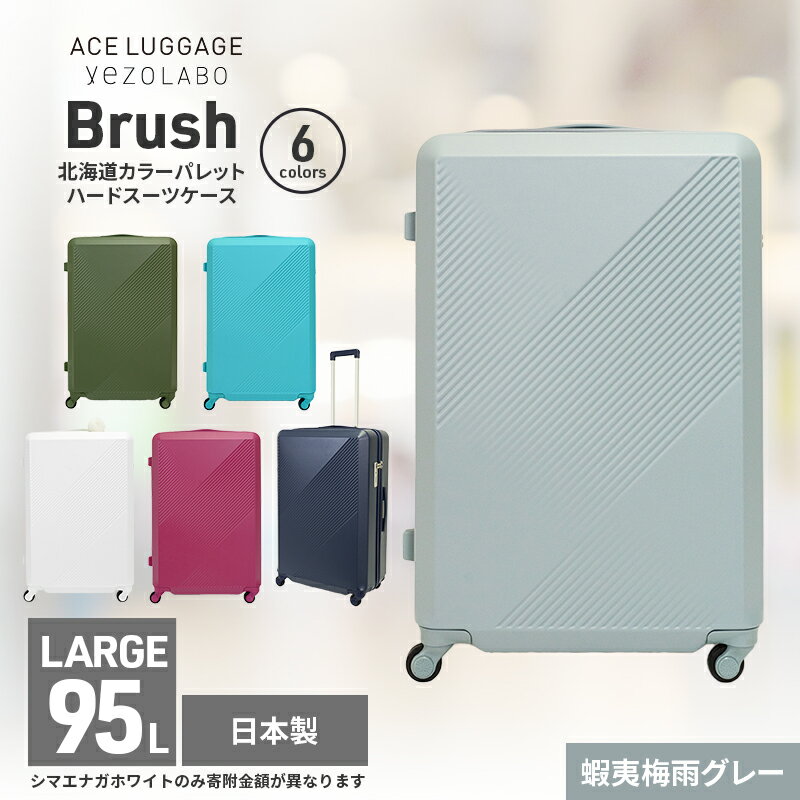 【ふるさと納税】Brush 北海道カラーパレットハードスーツケース 95L LARGE_5801477 蝦夷梅雨グレー