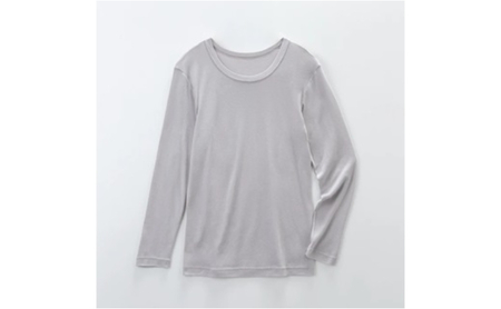 《絹生活研究所》インナー／メンズ／長袖／グレー インナーウェア 下着 肌着 ファッション 服 男性  Mサイズ