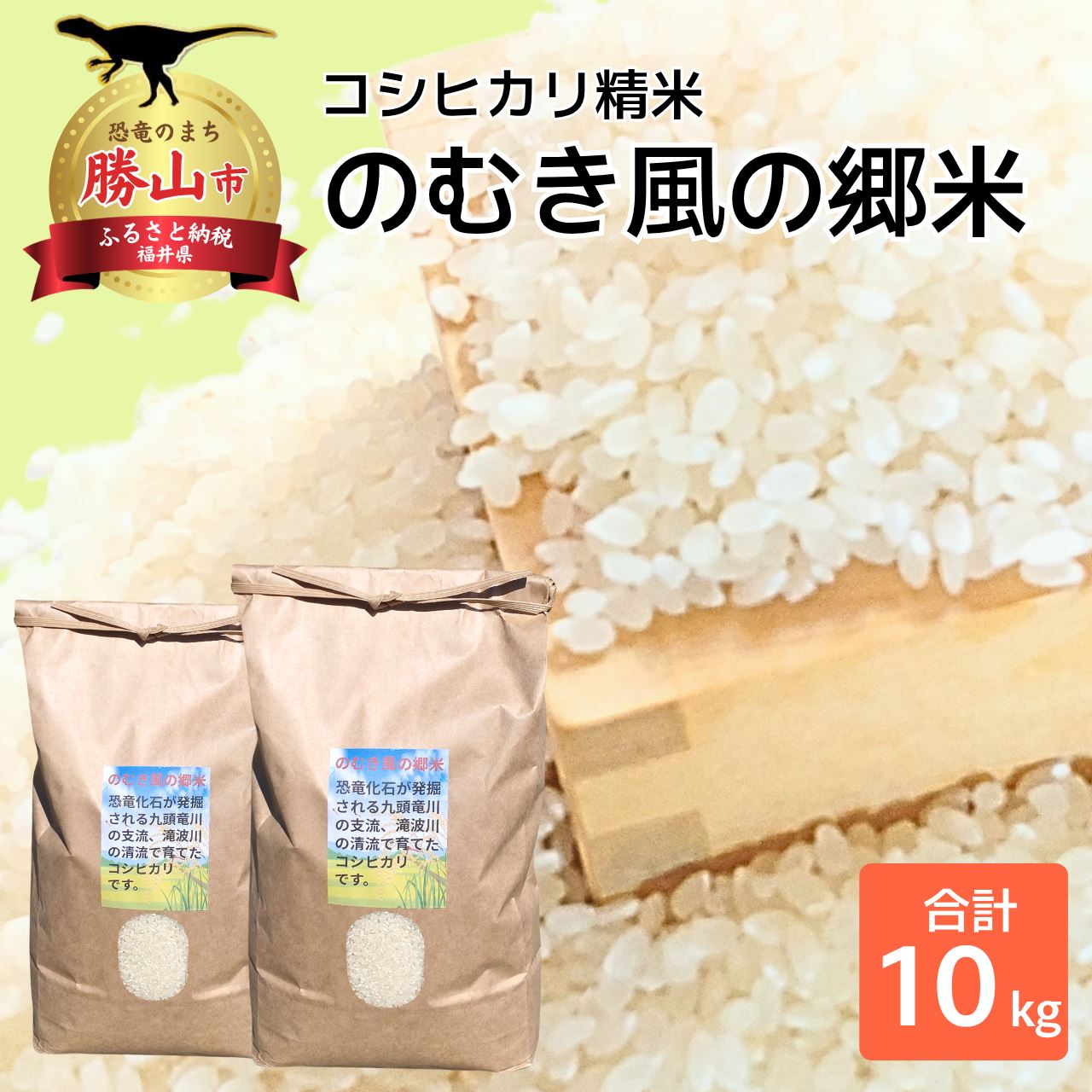 【ふるさと納税】 【先行予約・数量限定】 令和7年産 のむき風の郷米 コシヒカリ 5kg×2袋 (計10kg) ｜ 新米 ブランド米 米 ごはん コシヒカリ 5kg 2袋 国産 おすすめ 人気 福井県 勝山市 ※2025年10月より順次発送