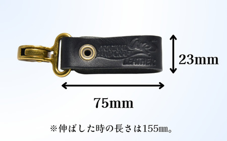 【手縫い】レザーキーリング ブラック 革職人 レザー キーホルダー キーリング 革小物