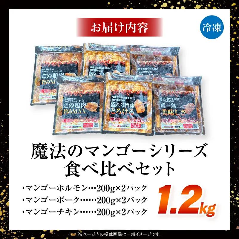 肉 セット 肉[牛ホルモン 鶏肉 豚肉 1.2kg 味付き]