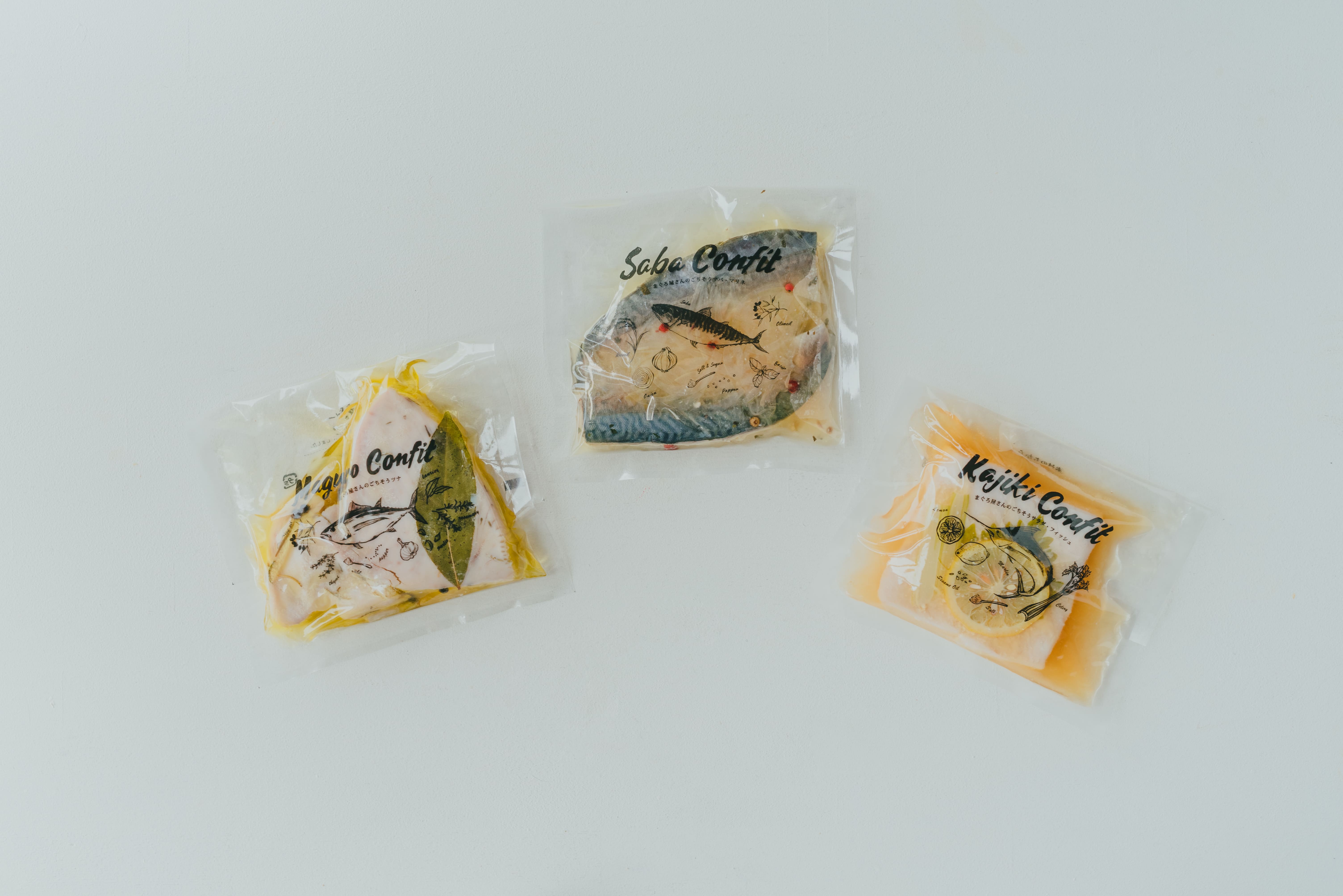 【冷蔵】ごちそうコンフィ3種セット（まぐろ大、さば大、かじき大 各1）　M020-028