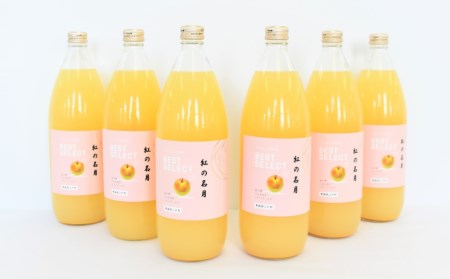 【先行予約】「紅の名月」りんごジュース（ストレート）1L×6本【みちはた果樹園】 ※2025年12月下旬発送予定※ 青森県 三戸町