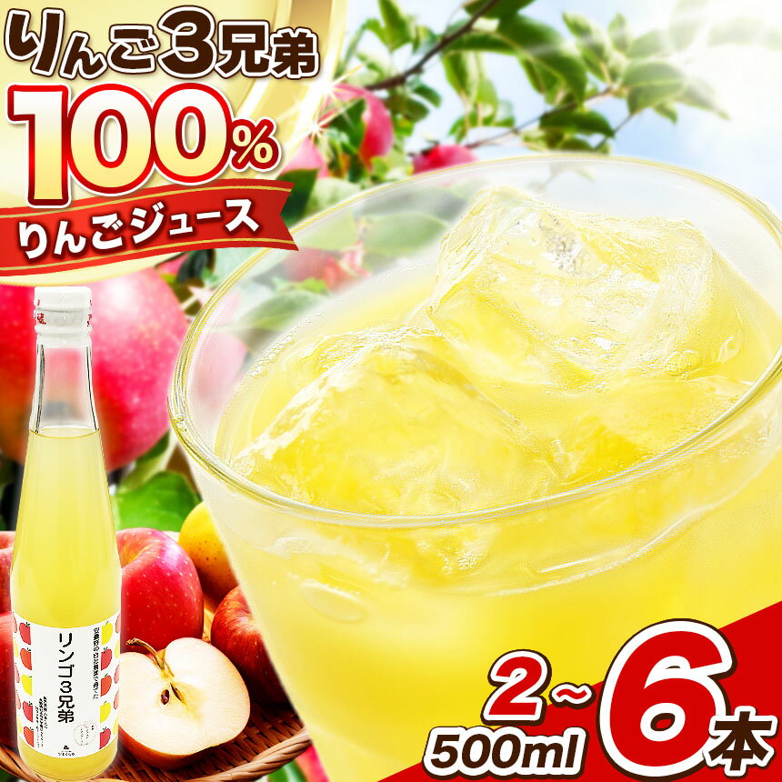 【ふるさと納税】選べる【 りんご3兄弟 】りんごジュース500ml 2本セット～6本セット｜ふるさと納税 長野県 松本市 信州 りんご シナノスイート シナノゴールド 秋映 ジュース 飲料 林檎 果物 甘い