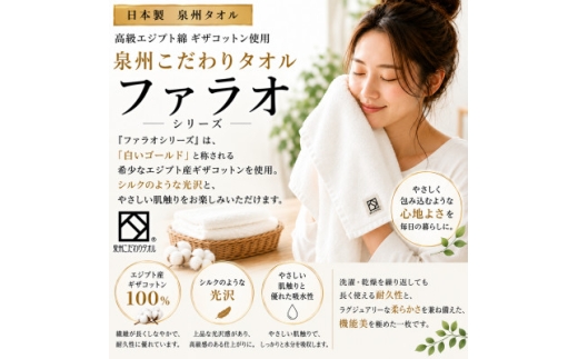 ＜泉州タオル＞ファラオ フェイスタオル・バスタオルセット ギザコットン使用 高級ホテル仕様 日本製【1752644】