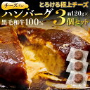 【ふるさと納税】黒毛和牛100%チーズインハンバーグ(約120g×3Pセット)【FLOWER】_HA1547送料無料時短 お弁当 アレンジ 家族 ジューシー