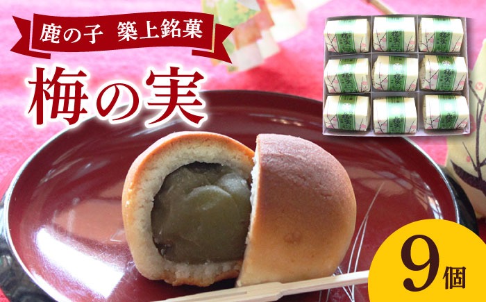 【老舗の菓子屋】築上銘菓「 梅の実 」9 個《築上町》【有限会社 御菓子司 鹿の子】[ABAC017]