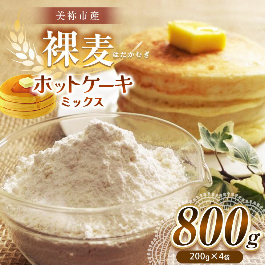 【ふるさと納税】美祢市産 裸麦の ホットケーキミックス セット 800g ｜ 裸麦 裸麦子 ホットケーキ ホットケーキミックス 健康 ヘルシー 健康食品 ぽんぽこの里 山口県 美祢市 美祢