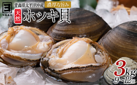 【青森県太平洋沖産】ホッキ貝　約3kg（9～12玉）　【02408-0167】
