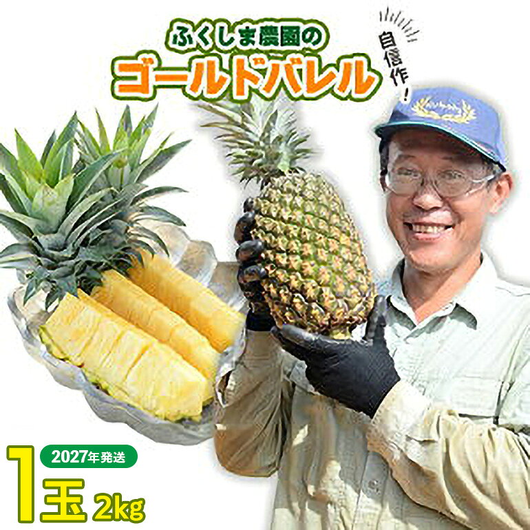 【ふるさと納税】ゴールドバレル【パイナップル】(1玉）約2kg　ふくしま農園の自信作！◆2027年発送◆ ゴールドバレル パイナップル 高品質 新鮮 ジューシー 希少 高い糖度 大玉 甘い トロピカル パイン 生産量日本一 高級フルーツ 南国フルーツ 国産フルーツ 完熟 福島