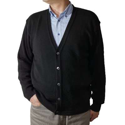 
            無地 メンズニット カーディガン クロ LL寸 15230【1234066】
          