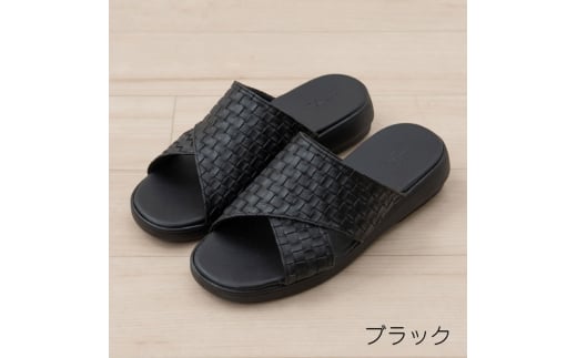 M+home クロワゼ 紳士用外履きサンダル Lサイズ　ブラック