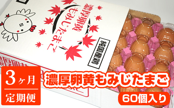 
濃厚卵黄もみじたまご【60個入り】【3ヶ月連続】定期便 [No.935] ／ タマゴ 純国産 新鮮 採れたて 岐阜県 特産
