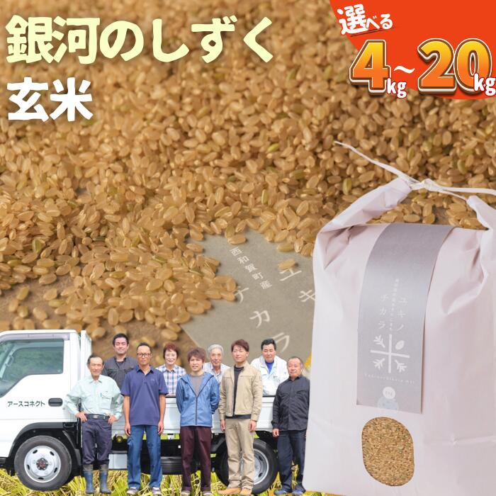 【ふるさと納税】【先行予約】ユキノチカラ米　銀河のしずく　玄米　4kg 5kg 8kg 10kg　岩手県西和賀町