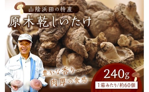山陰浜田の特産「原木乾しいたけ」240g 干ししいたけ 椎茸 乾物 干し 乾燥しいたけ きのこ 原木栽培 原木椎茸 原木しいたけ 肉厚しいたけ 【010_1944】