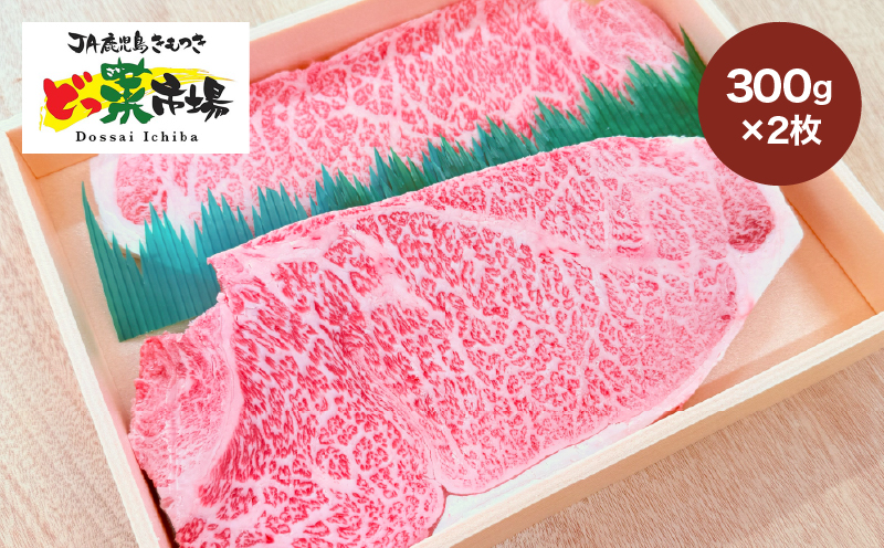 A5ランク鹿児島産黒毛和牛サーロインステーキ　木箱入り　600ｇ　300ｇ×2枚