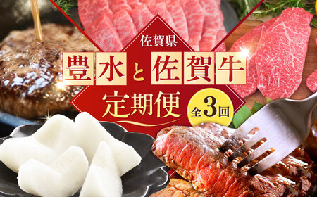 【2026年発送分 先行予約】【全3回定期便】梨（豊水）と佐賀牛定期便 / ステーキ 焼肉 ハンバーグ 梨 和梨 / 佐賀県ふるさと納税 [41AAZZ023]
