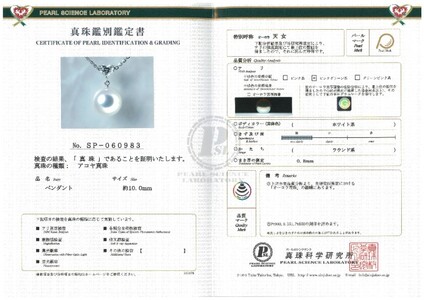【1点もの】Pt900/Pt950 アコヤ真珠 10mm オーロラ天女鑑別鑑定書付きペンダントネックレス【F-75】
