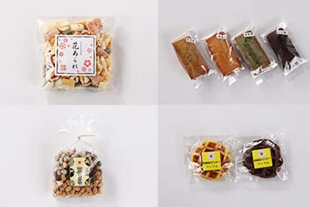 さんまぜ工房のお菓子セット（ワッフル2種・フィナンシェ4種・花あられ・豆菓子）【24-6】