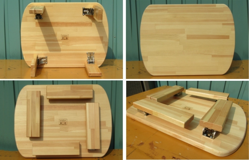 手作り木製 四角ちゃぶ台 脚折れ金具仕様 099H2209_イメージ3