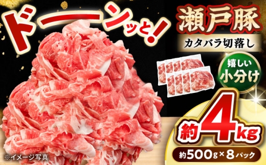 【11月発送】 瀬戸豚 豚肉 カタバラ切り落とし 4kg / 豚肉 小分け 切り落とし / 瀬戸市 / 関屋精肉店 [BBBQ155-11]