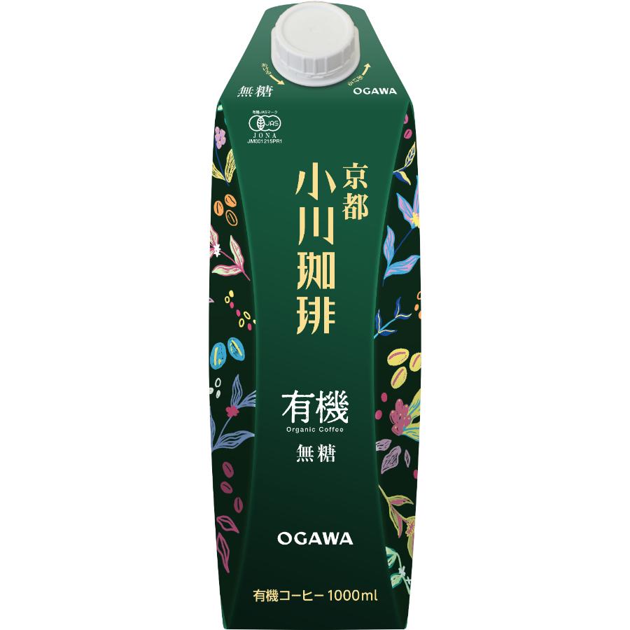 ＜小川珈琲＞有機珈琲　アイスコーヒー　無糖　1000ml×6本