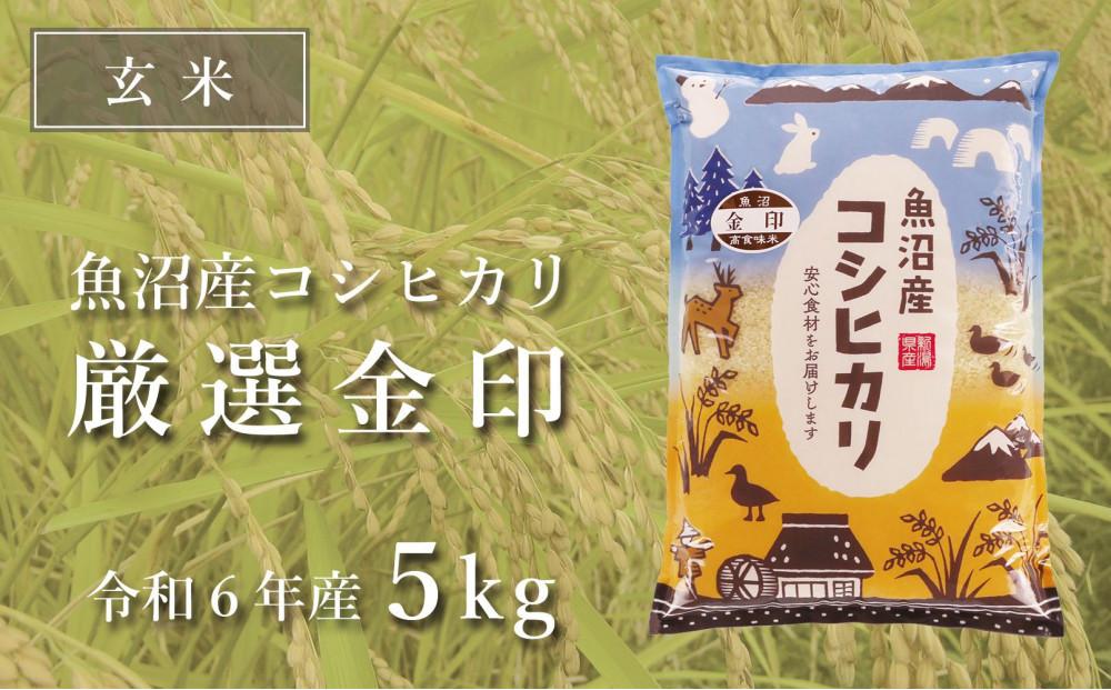 ＜令和6年産＞【玄米】魚沼産コシヒカリ「金印」高食味米 5kg