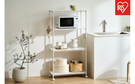 
            カラーメタルラック　ウッドボード付き CMM-75144B ホワイト
          