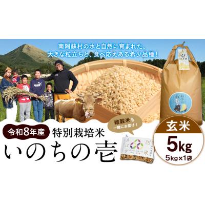 ふるさと納税 南阿蘇村 令和8年産 特別栽培米 いのちの壱 玄米 5kg 雑穀米付き