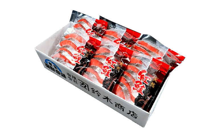 根室海鮮市場＜直送＞無添加甘塩天然紅鮭5切×6P(計30切、約1.5kg) A-28004