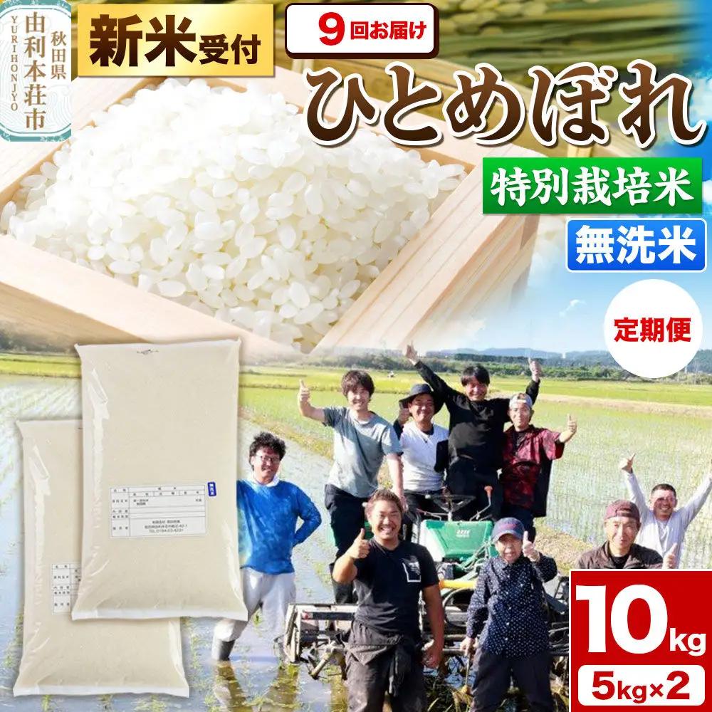 《新米予約》《定期便9ヶ月》令和8年産【無洗米】特別栽培米 ひとめぼれ 10kg（5kg×2袋）秋田県産 [ひとめぼれ 米 お米 白米 精米 無洗米 特別栽培米 ブランド米 食卓 秋田県産 秋田県 由利本荘市]
